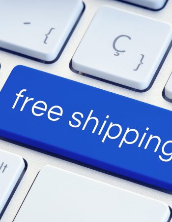 Free shipping phrase on blue computer Keyboard Key